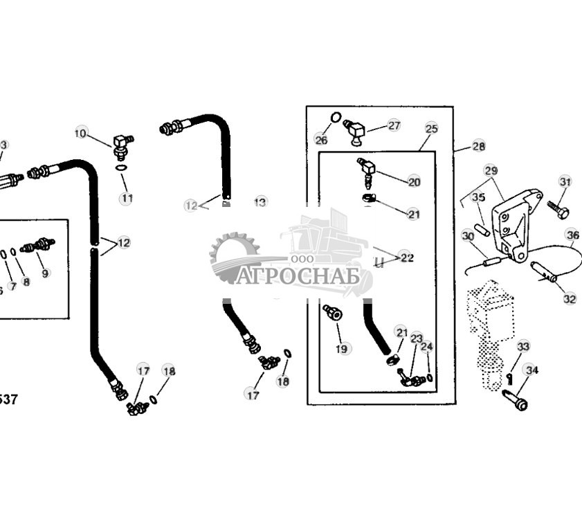 Draft Sensing Cylinder Bracket And Lines 